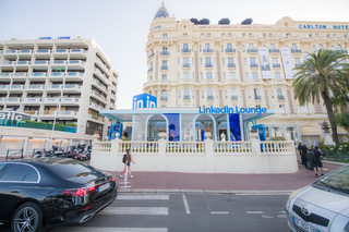 LinkedIn Lounge exterior at the Carlton, Cannes Lions 2026